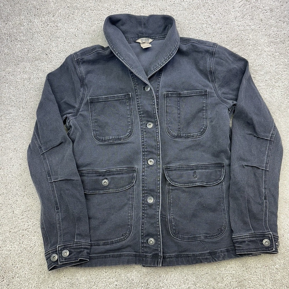 Duluth Trading Womens Size XS DuluthFlex Fire Hose Shirt Jacket Chore Work Gray